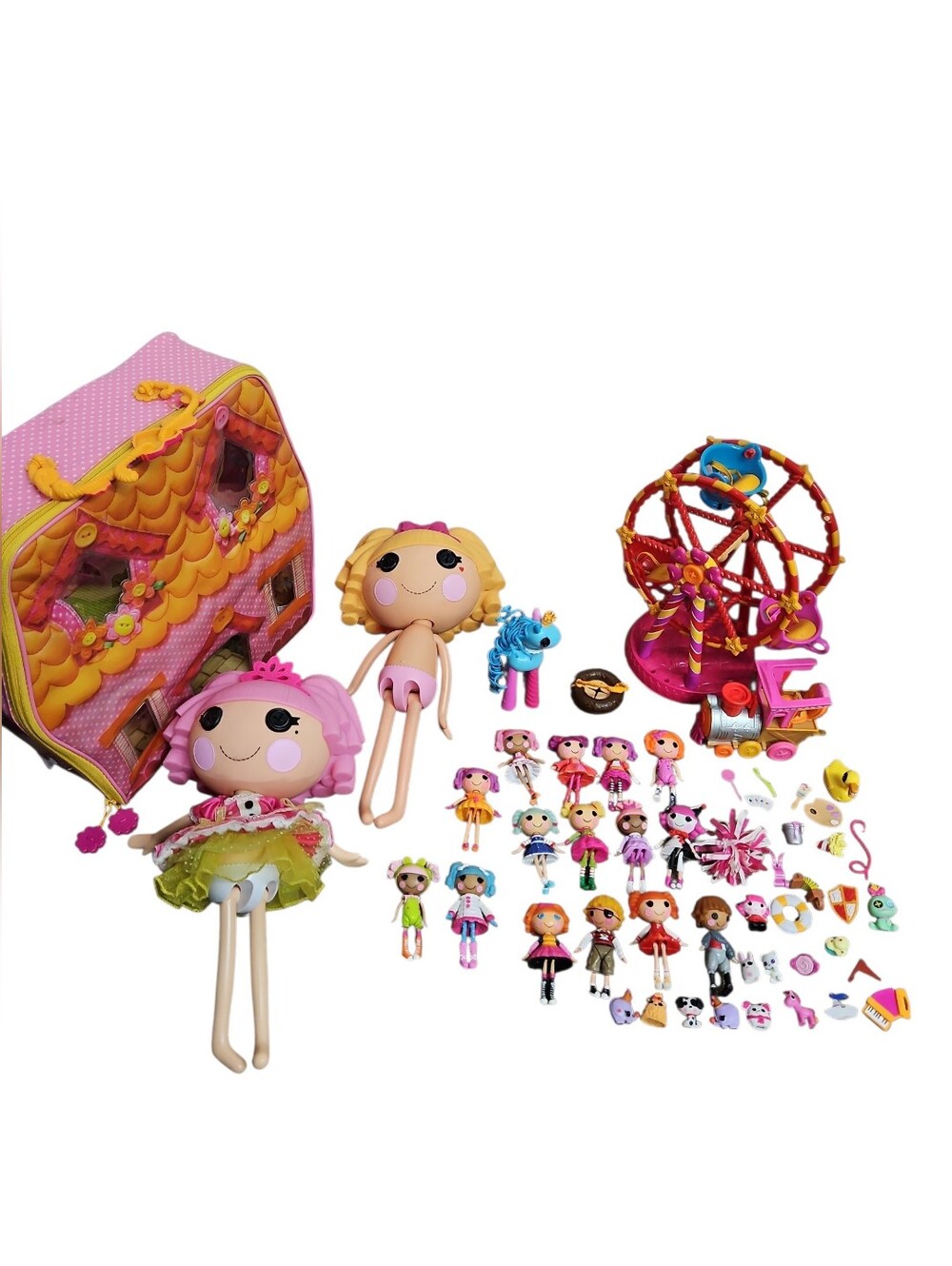Lalaloopsy Large Lot 15 Minis Rares Pets Horse 2 Full Size Storage Ferris Wheel